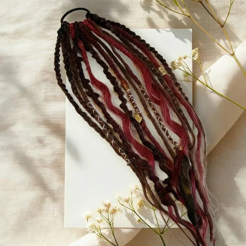 💁🏽♀️✨Bohemian Textured Ponytail | Instant Dreadlock Hair Extension | Easy Clip-In for Festivals & Nights Out