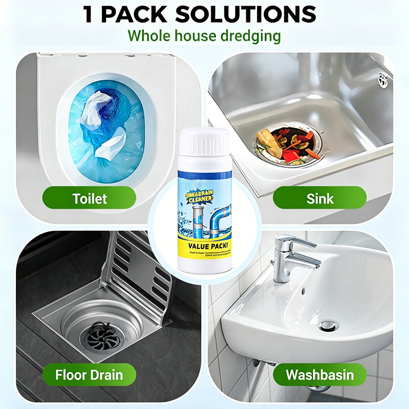 🏖️Summer Cool Deal:BUY 1 GET 1 FREE!!👍🎉Pipe-Clearing Foaming Powder – Fast-Acting Drain Unclogger & Deodorizer
