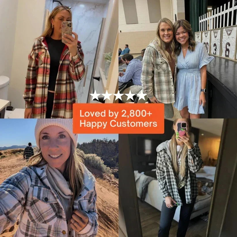đ Last Day Promotion-50% OFF đ§„Womenâs Classic Cozy Plaid Hooded Jacket