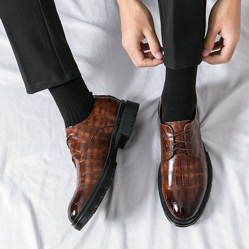 🎁Clearance Sale 50% OFF⏳Men's Fashion Crocodile Print Casual Business Leather Shoes
