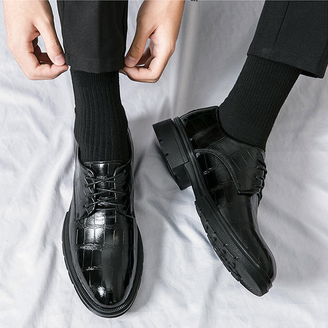 🎁Clearance Sale 50% OFF⏳Men's Fashion Crocodile Print Casual Business Leather Shoes
