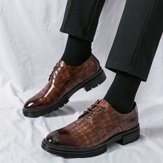 🎁Clearance Sale 50% OFF⏳Men's Fashion Crocodile Print Casual Business Leather Shoes