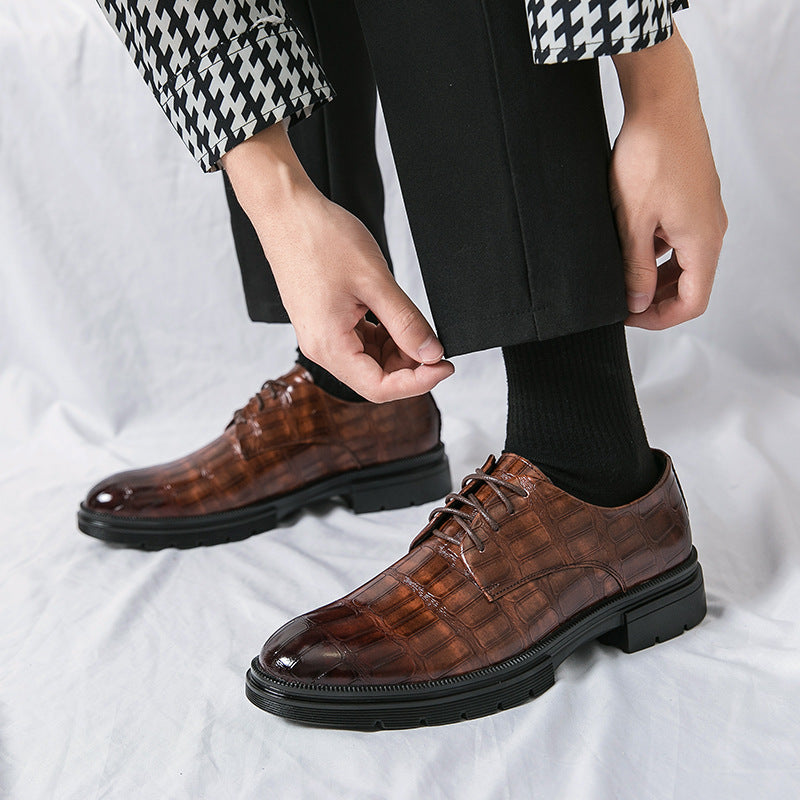 🎁Clearance Sale 50% OFF⏳Men's Fashion Crocodile Print Casual Business Leather Shoes