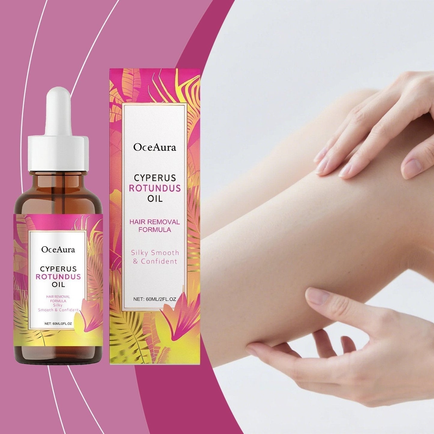 Hair Removal Oil with Natural Ingredients - Cyperus Rotundus Oil for Silky Skin