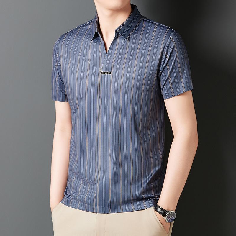 š„2024 New Year's Hot Saleš„Men's Summer Striped Short Sleeve Shirt