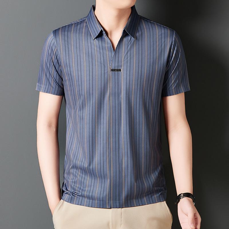 š„2024 New Year's Hot Saleš„Men's Summer Striped Short Sleeve Shirt