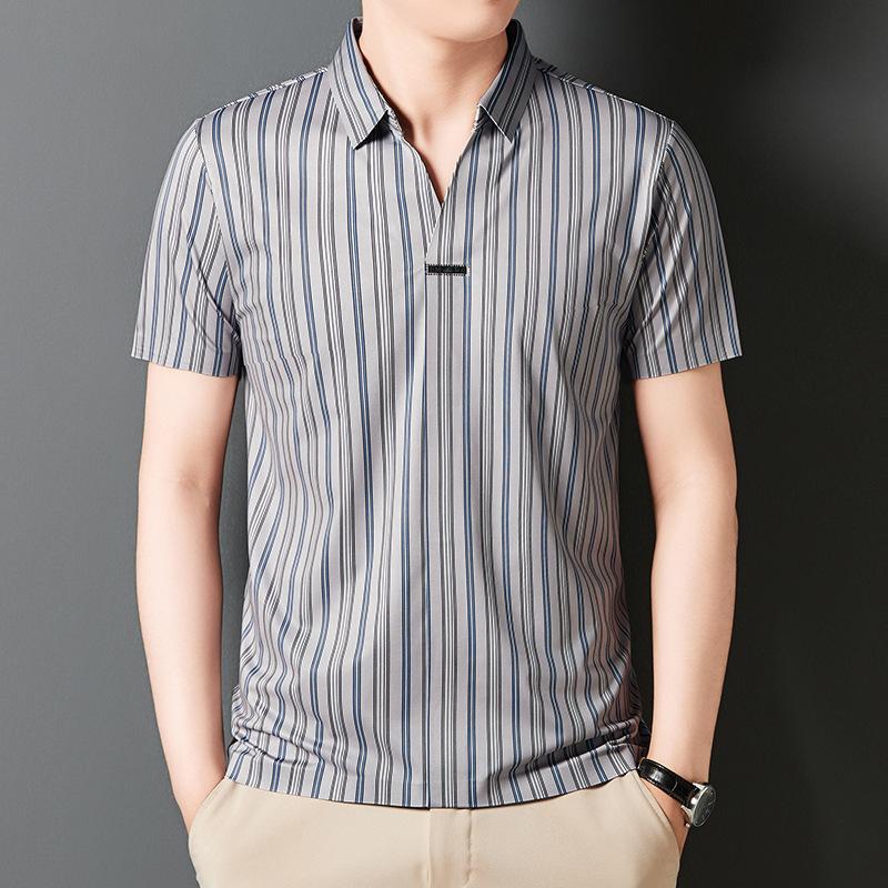 š„2024 New Year's Hot Saleš„Men's Summer Striped Short Sleeve Shirt