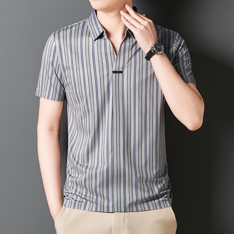 š„2024 New Year's Hot Saleš„Men's Summer Striped Short Sleeve Shirt