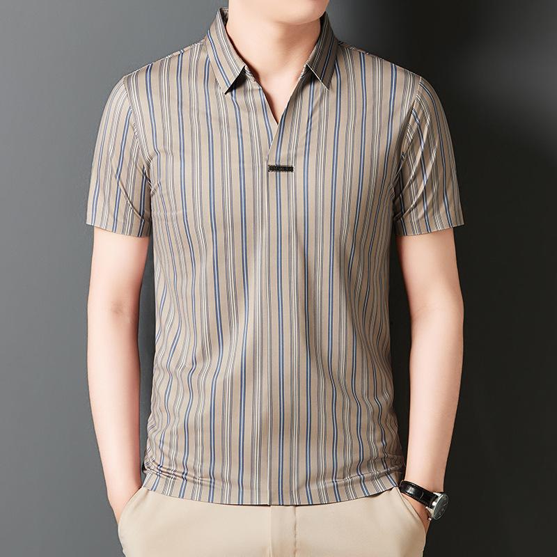 š„2024 New Year's Hot Saleš„Men's Summer Striped Short Sleeve Shirt