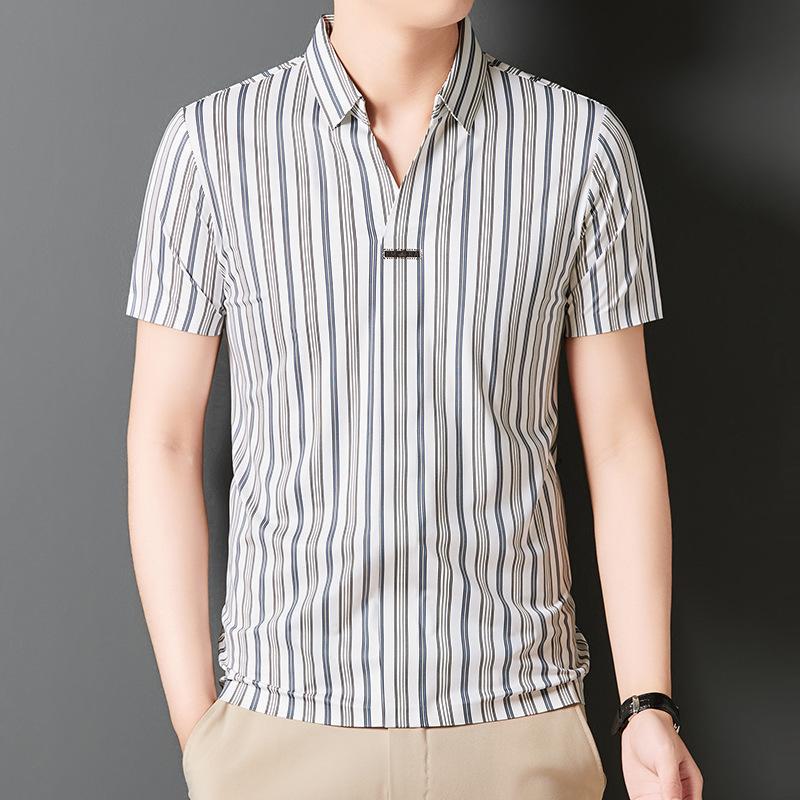 š„2024 New Year's Hot Saleš„Men's Summer Striped Short Sleeve Shirt