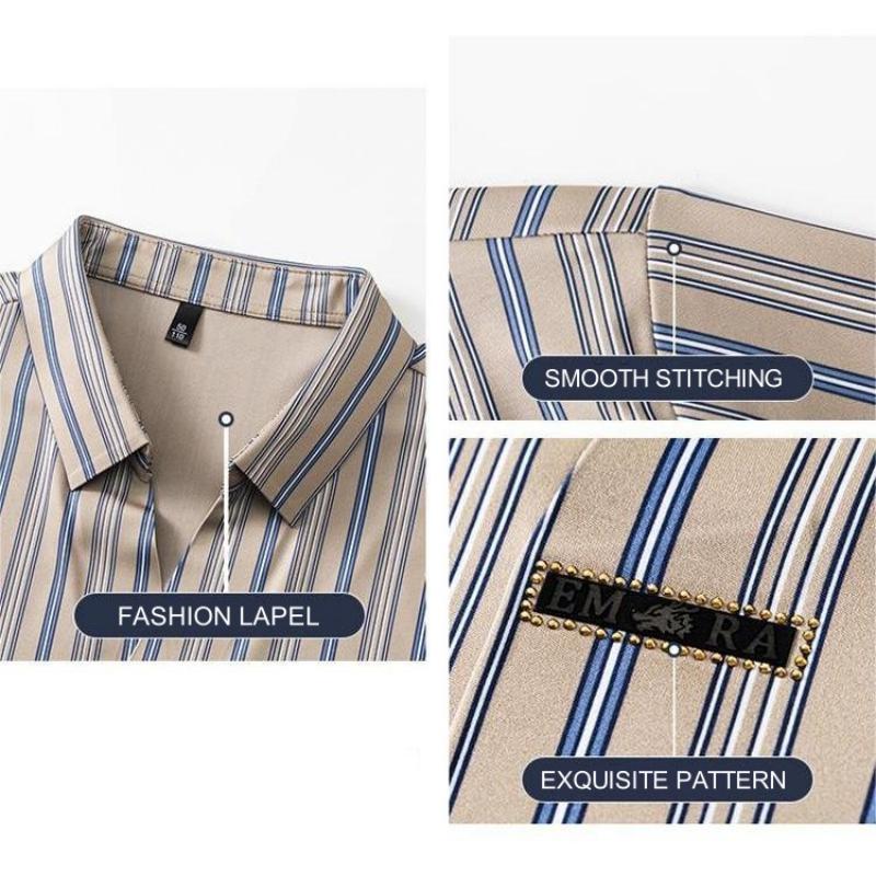 š„2024 New Year's Hot Saleš„Men's Summer Striped Short Sleeve Shirt