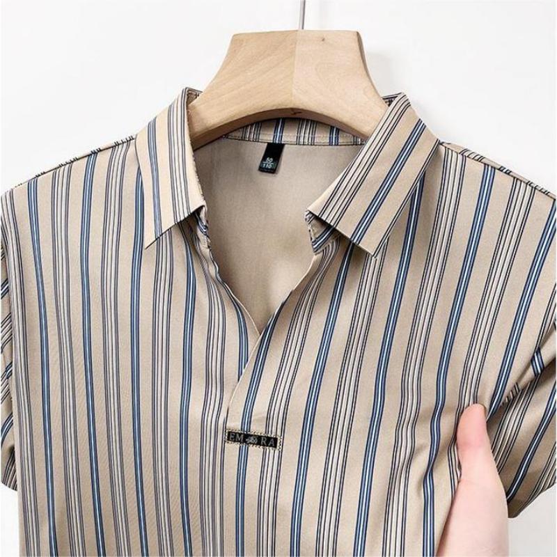š„2024 New Year's Hot Saleš„Men's Summer Striped Short Sleeve Shirt