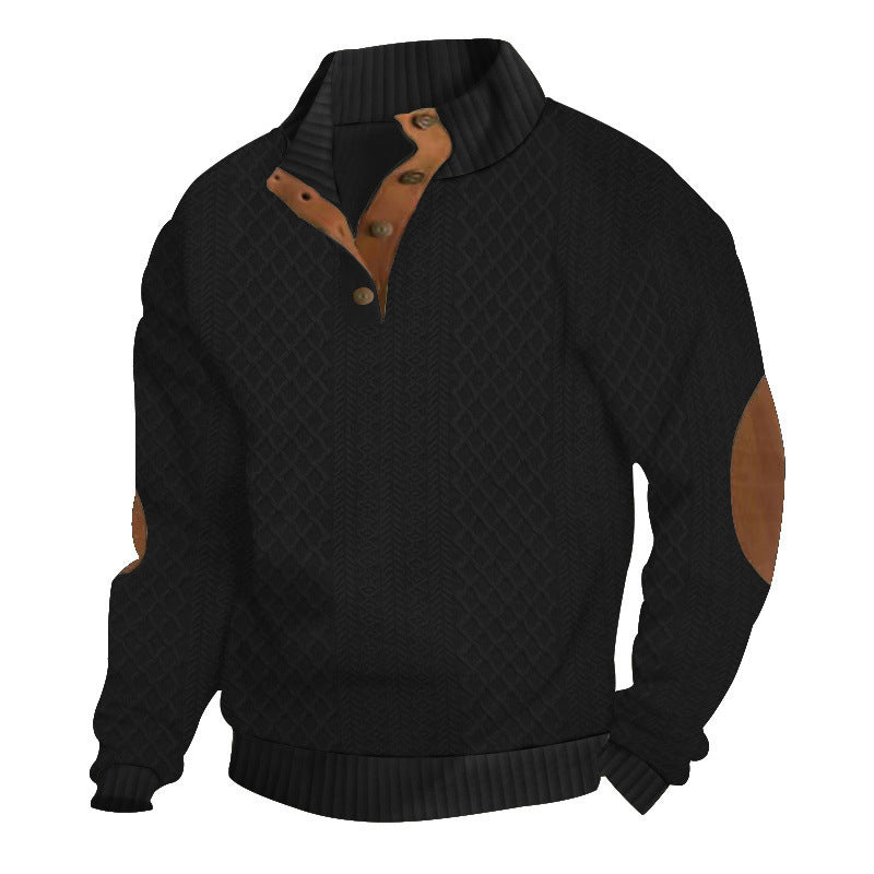 ✨ Elevated Comfort | Men's Textured Jacquard Crew-Neck Sweatshirt