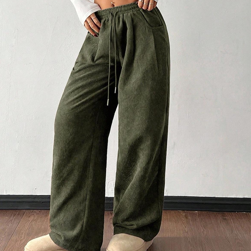 👖 Women's Relaxed Corduroy Wide-Leg Pants – Soft Retro Texture, Adjustable Drawstring Waist, Wrinkle-Resistant Design & Handy Pockets for Cozy, Effortlessly Stylish Everyday Comfort! 💕
