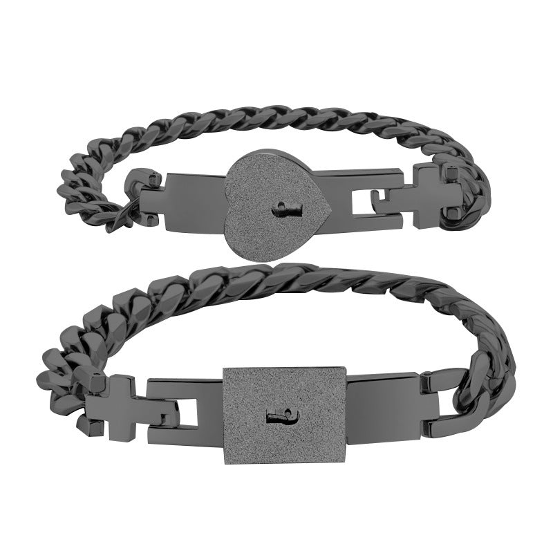 📢📢50% OFF !! ⏰Lock and Key Couple's Bracelets Set
