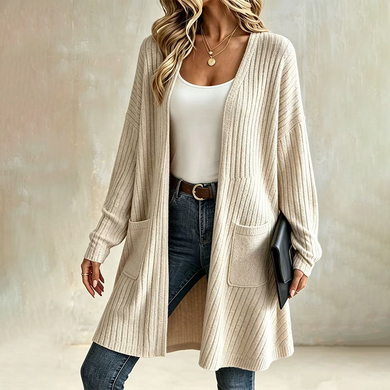 ๐ Women's Ribbed Knit Cardigan โ Cozy Texture Meets Effortless Autumn Style