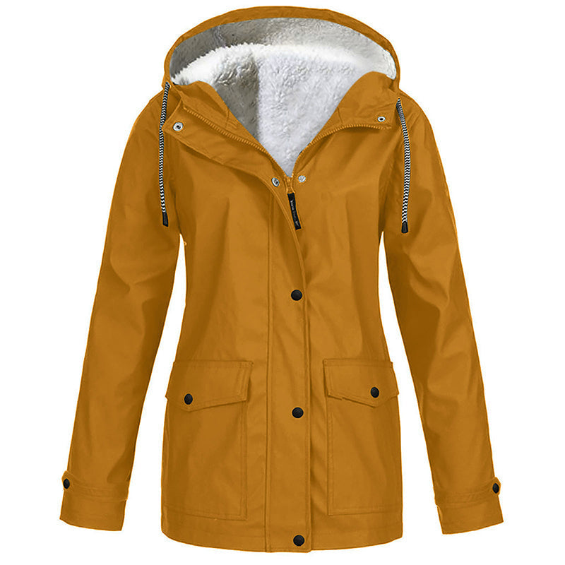 🏆Last Day-50% OFF❤️🔥Women's Plush-Lined Windproof Hooded Jacket