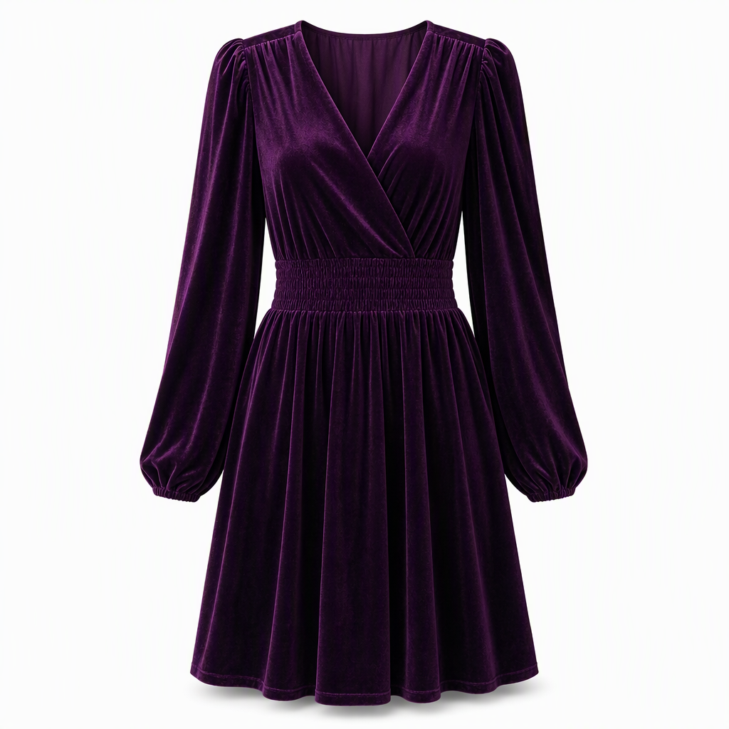 A Beautifully Flowing Velvet Maxi Dress with a Flattering Waist and Timeless Elegance