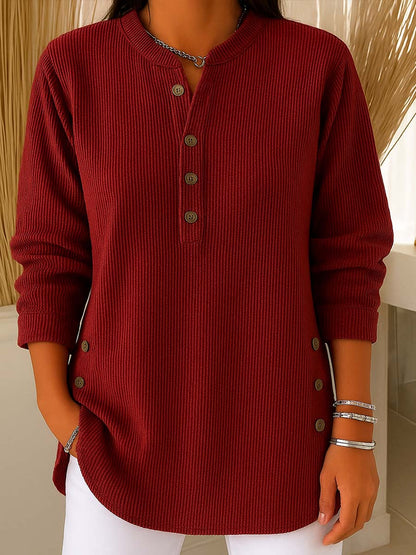 ⌛️Last Week Sale 50% Off💃Women's Solid Color Crew Neck Long Sleeve Casual Loose Knit Pullover