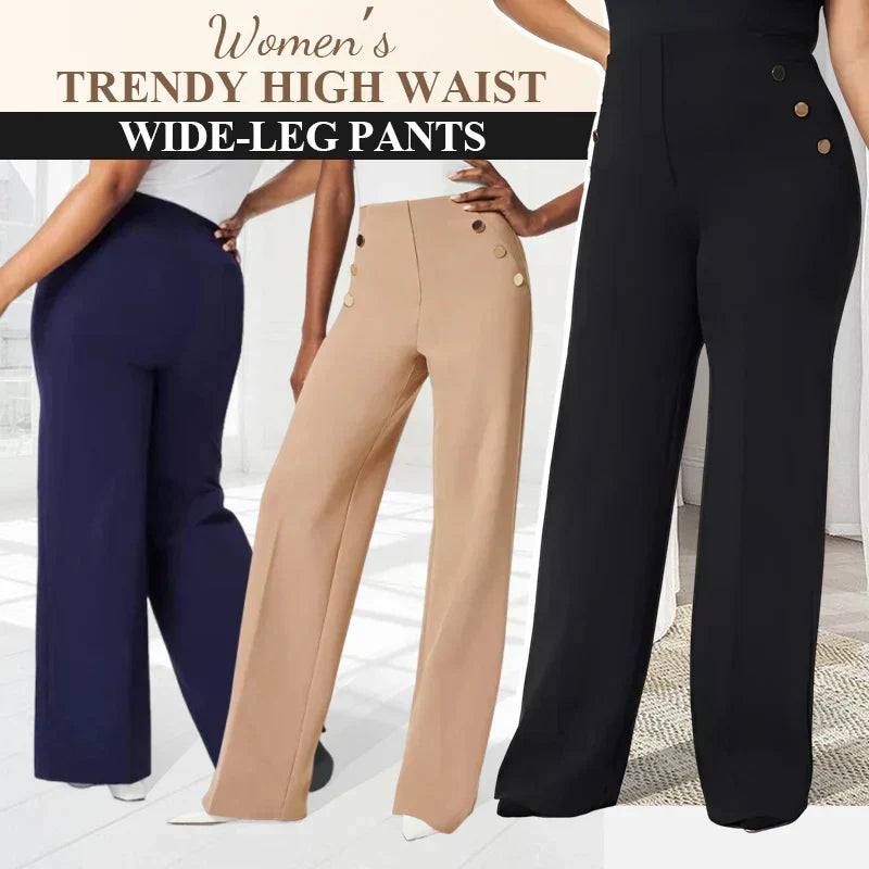 👖 50% OFF NOW! ✨ High-Waist Wide Leg Pants – Figure-Flattering, 3 Adjustable Lengths & Super Stretch 🏃‍♀️