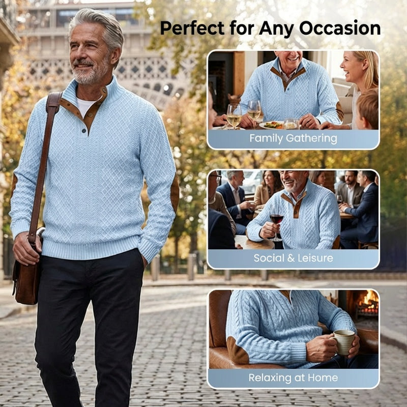 ✨ Elevated Comfort | Men's Textured Jacquard Crew-Neck Sweatshirt