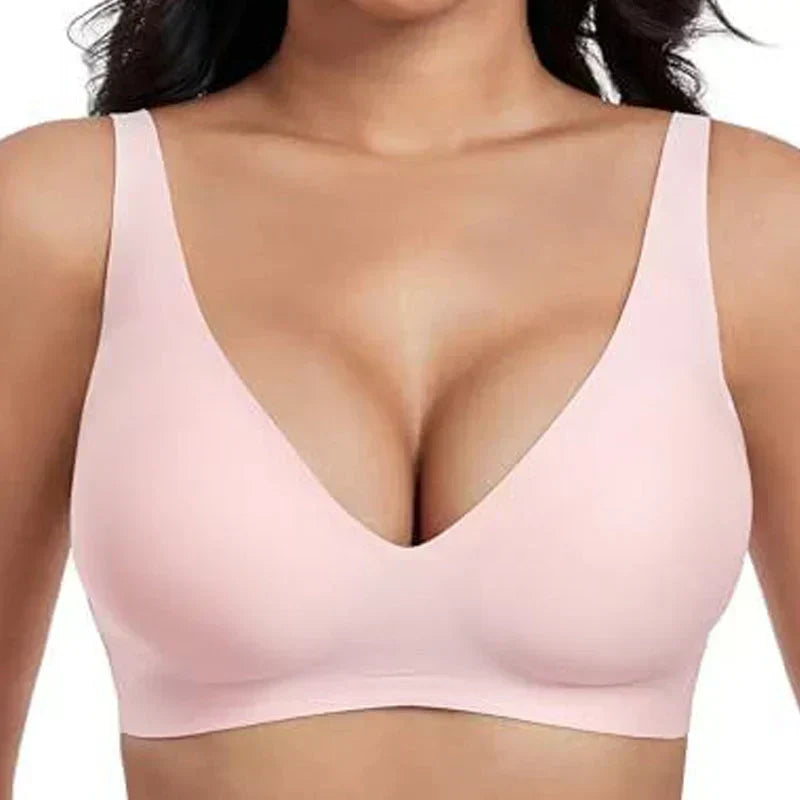 🌸💕Jelly Wireless Womens Comfortable Wireless Bras Push Up Bralettes Seamless Tshirts Bras Deep V Everyday Bras