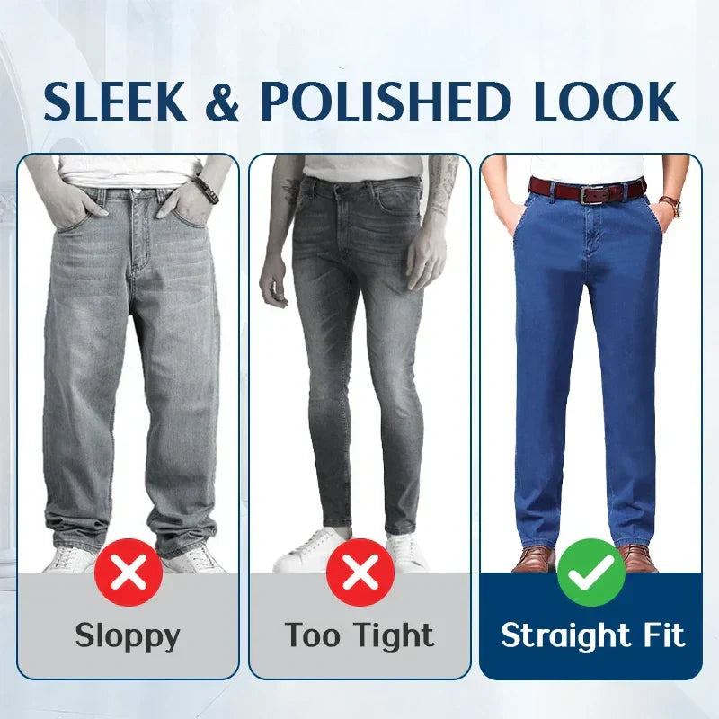 💎 60% OFF! 💎 Men's Slim Fit Hip-Lifting Jeans – High Waist, Straight Cut & All-Day Comfort for a Sharper Silhouette 👖🔥