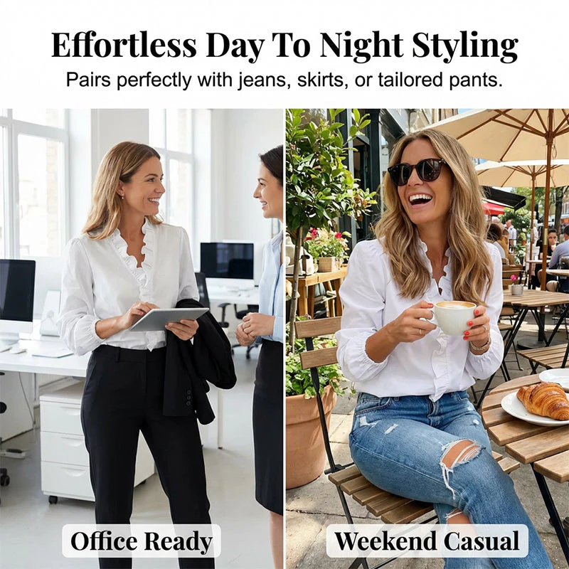 ⏳Limited-time 50% off⏰Women's Ruffled Lantern Sleeve Shirt👚