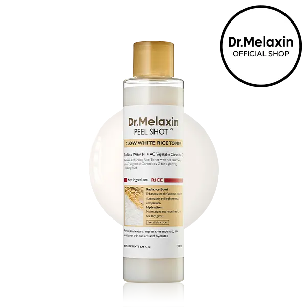 [Dr.Melaxin [Oficial] Peel Shot Glow Rice Toner | Textura pielii, hidratare, calmare | Cosmetice coreene | 6,76 fl.oz.
