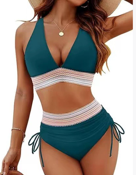 📢Clearance Sale-60% OFF🏖️High Waisted Tummy Control Color Block Bikini Sets
