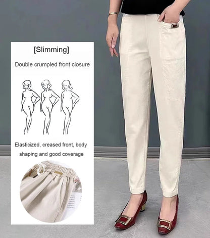 🔥 2026 Fresh Drops | Flat 50% OFF Today! 💸💕Women's Elastic Waist Cotton Pants