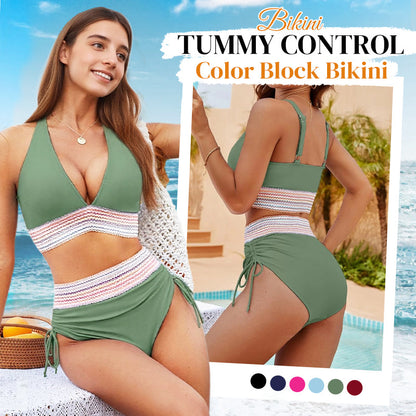 🏖️Summer Cool Deal: 50% OFF NOW!🏖️High Waisted Tummy Control Color Block Bikini Sets