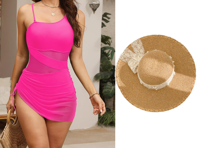 💎 50% OFF! 💎 Women's Sexy One-Piece Swim Dress – Ruched Slim Fit, High-Waisted Tummy Control & Sheer Mesh Detail 🩱✨