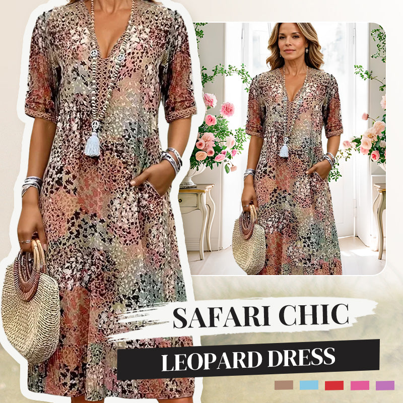 💥2026 Hot Sale 33% OFF🤩Safari Chic Leopard Dress