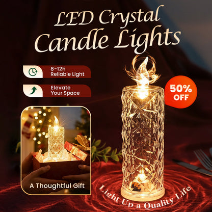 🔥Last Day 50% OFF🎁LED Crystal Candle Lights- Romantic Tabletop Night Lights