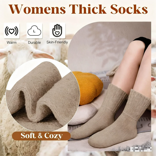 🧦 Cold Feet? Keep Your Toes Cozy All Winter! ❄️ Women's Thick Warm Mid-Calf Socks – 5 Pairs of Ultra-Soft, Skin-Friendly Comfort, Classic Solid Colors & Everyday Warmth for Chilly Days! 💕🎁