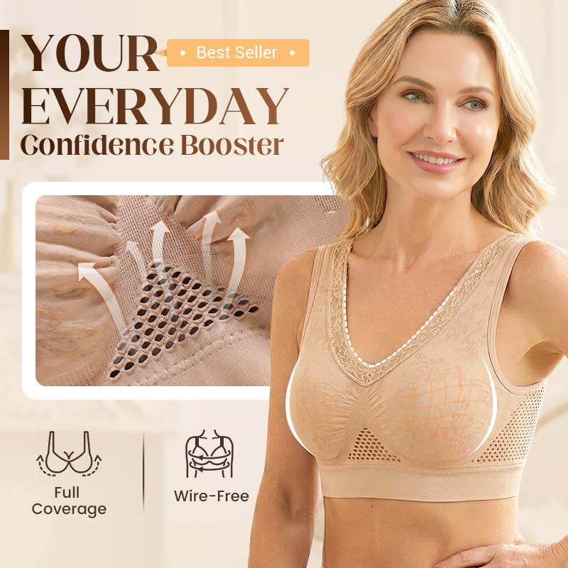 🏆 Last Day Buy One Get One Free -Special Price $19.99! 💐 🎁Lace Wireless Pure Cotton Buttonless Comfy Lifting Bra