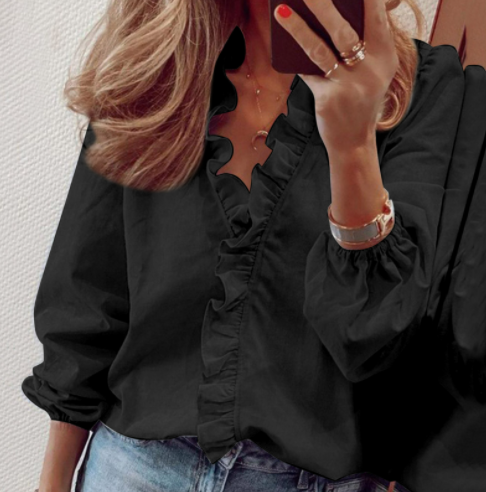 ⏳Limited-time 50% off⏰Women's Ruffled Lantern Sleeve Shirt👚