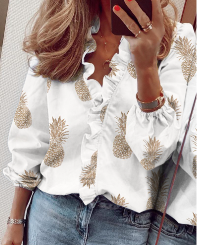 ⏳Limited-time 50% off⏰Women's Ruffled Lantern Sleeve Shirt👚