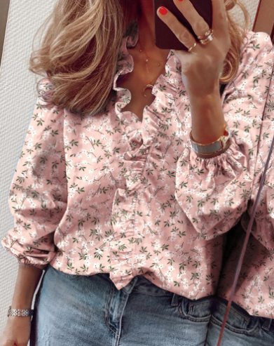 ⏳Limited-time 50% off⏰Women's Ruffled Lantern Sleeve Shirt👚