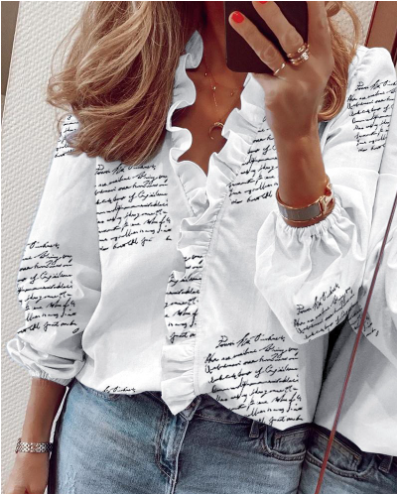 ⏳Limited-time 50% off⏰Women's Ruffled Lantern Sleeve Shirt👚