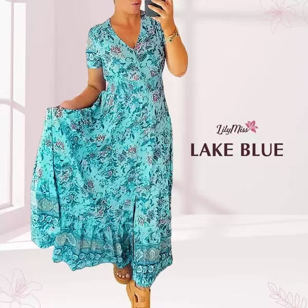 💃Hot Sale - 50% OFF! 🔥Floral print v-neck dress