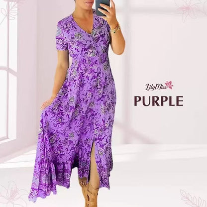 💃Hot Sale - 50% OFF! 🔥Floral print v-neck dress