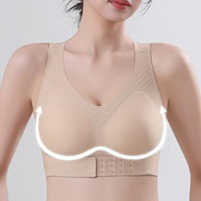 Hot Sale 50% OFF!🌸Women’s Beige Wireless Bra, Soft Breathable Non-removable Moulded Cups, Yoga Fitness Sportswear for Gym & Daily Training