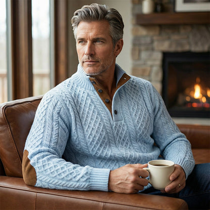 ✨ Elevated Comfort | Men's Textured Jacquard Crew-Neck Sweatshirt