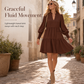 Women's V-Neck Tiered Ruffle Mini Dress, Long Sleeve Smocked Cuffs Casual Dress With Front Pocket, Flowy Fall Dress S-5XL