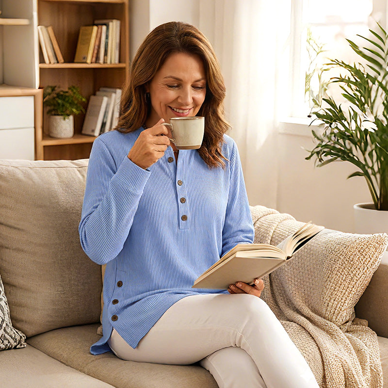⌛️Last Week Sale 50% Off💃Women's Solid Color Crew Neck Long Sleeve Casual Loose Knit Pullover