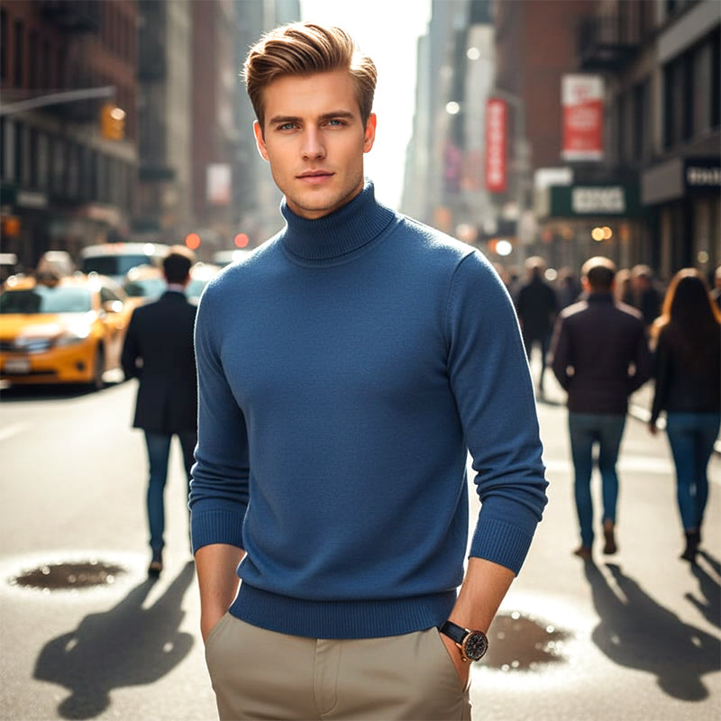 ⏳ 2026 Hot Sale!  ⏰Men's Solid Color Premium Turtleneck Sweater👔