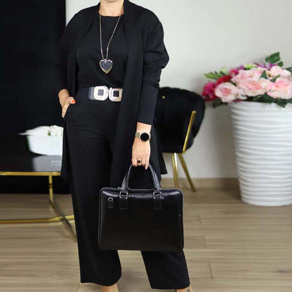 🔥2026 Hot Sale 50% OFF✨Elegant 3-piece set including long cardigan, top and pants💞