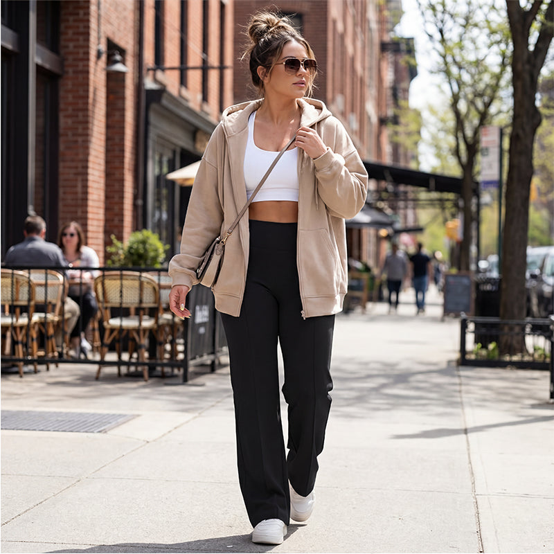 🥳2026 HOT SALE🥳💞50K+ SOLD!☕🧘‍♀️Women's High Waist Wide Leg Pants – Soft stretch fabric, gentle tummy control! Flattering fit for every shape. Easy pull-on, no tricky buttons. Your everyday essential. 🧵🦵